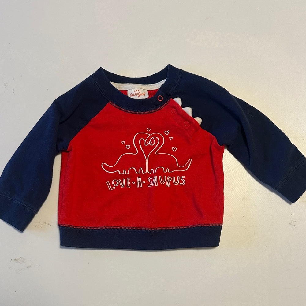 Cat & Jack Red and Navy Love-a-Saurus Hoodie